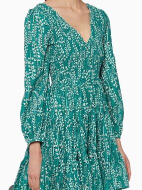 RIXO Sasha Eyelet Shirred Mini Dress